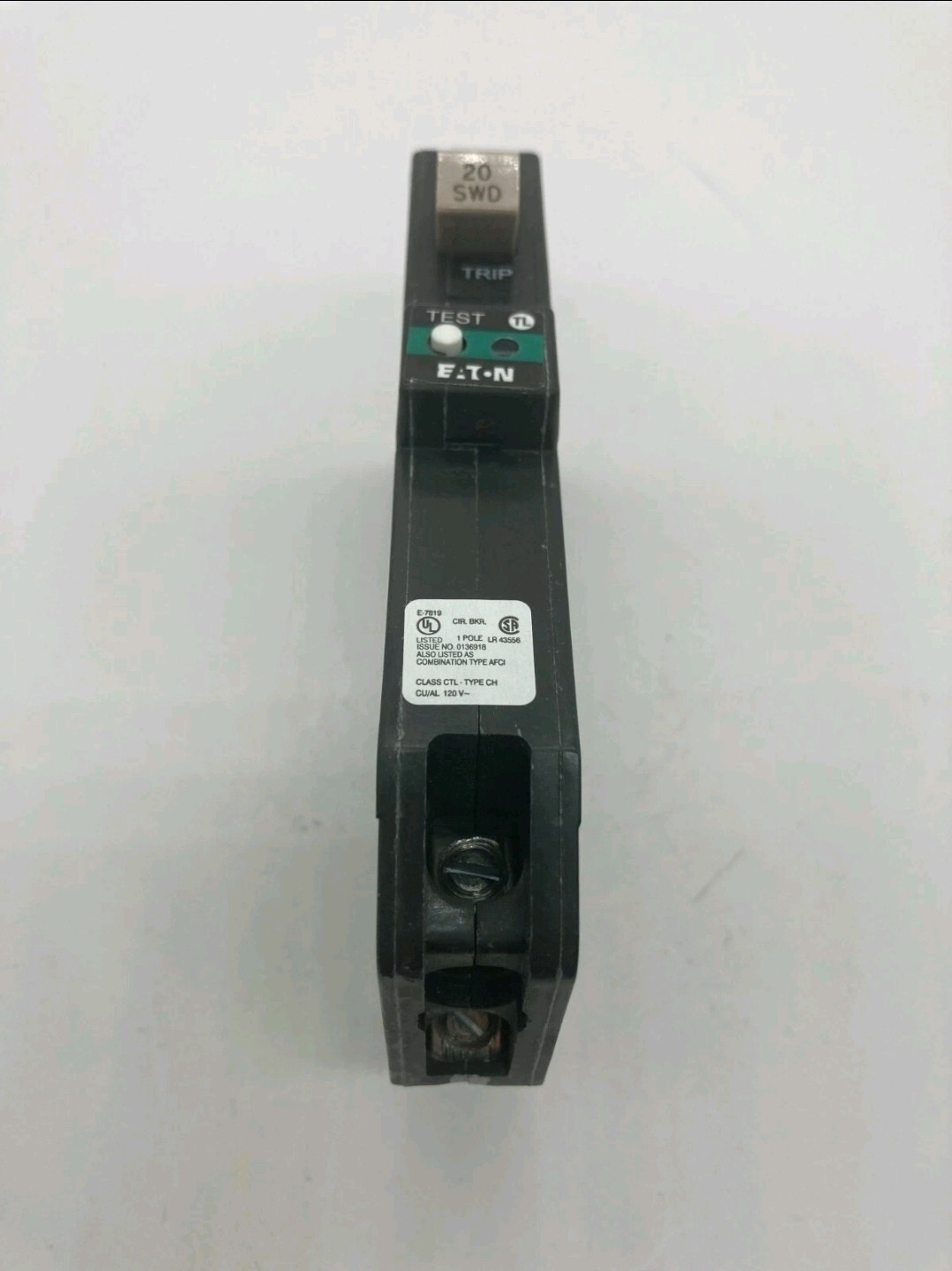 Eaton CHFP120AF 20 Amp 1 Pole 120V Plug On Neutral Combination AFCI Breaker New