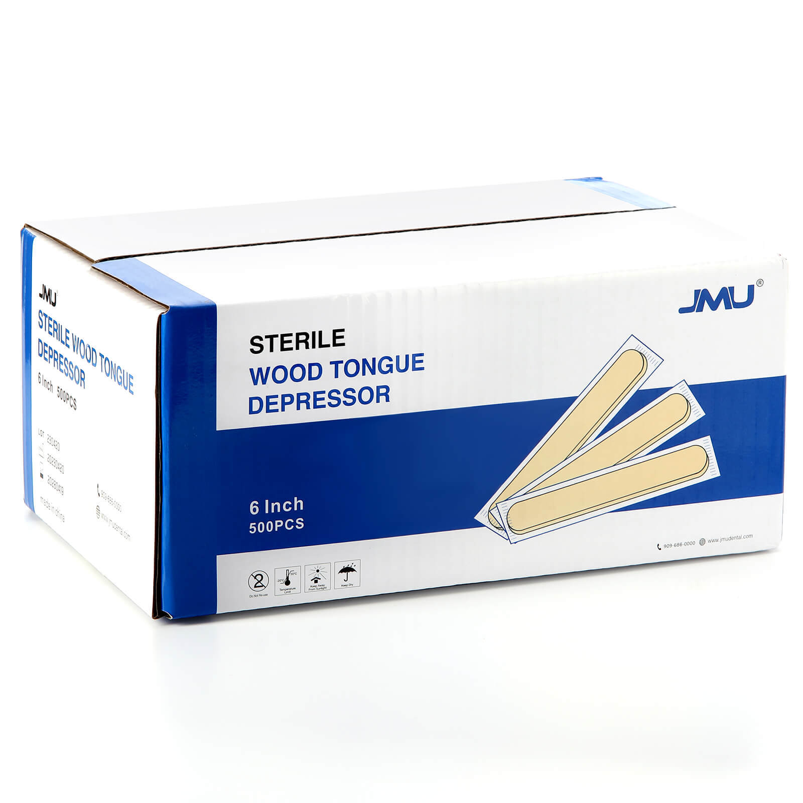 JMU Sterile Wooden Tongue Depressor 6” Waxing Spatula Stick Craft(Choosing Qty)
