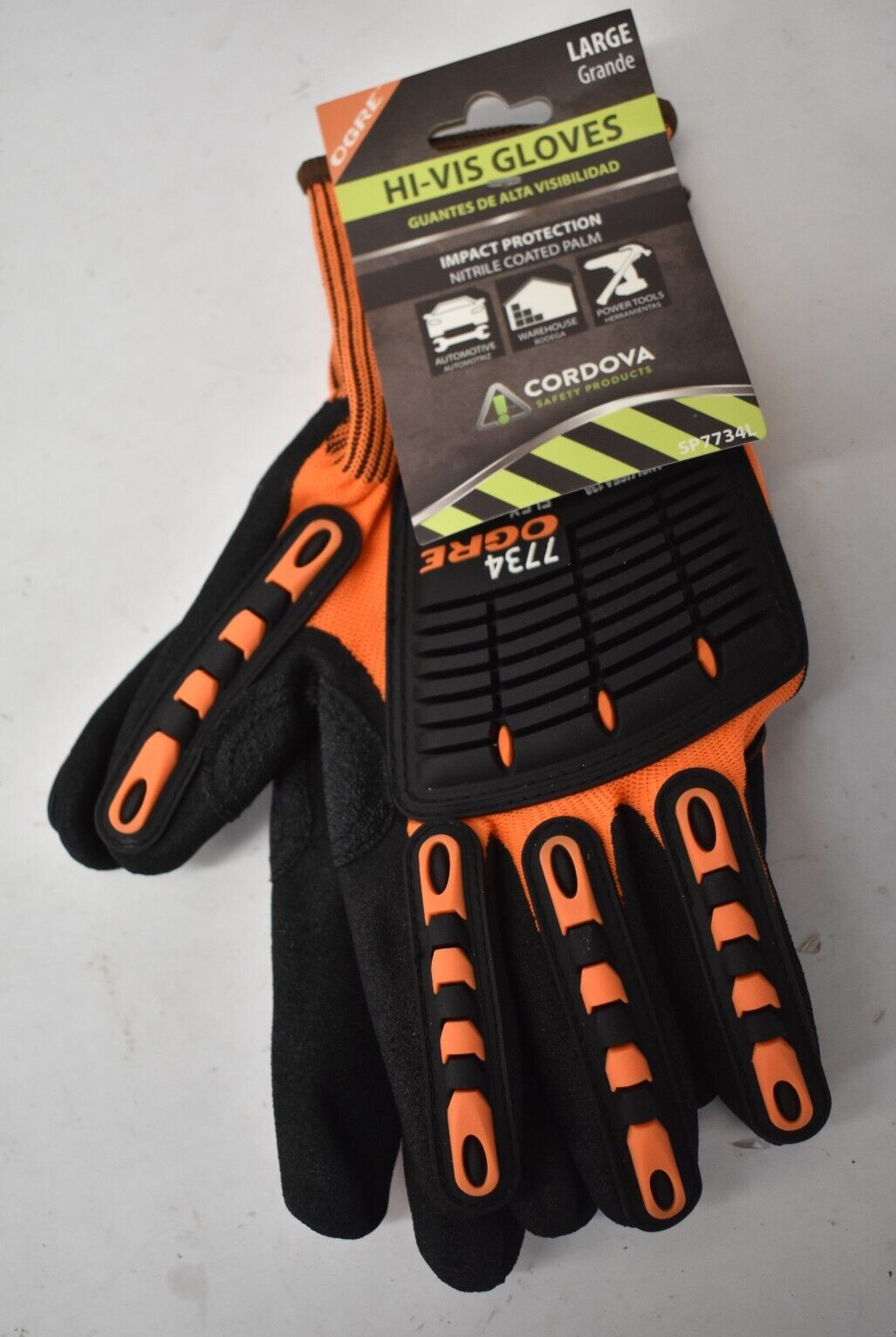 Cordova Safety OGRE Flex Hi-Vis Impact Protection Gloves Large Size SP7734L