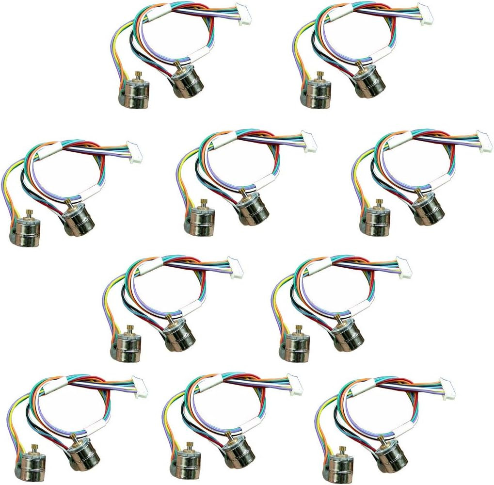 10 pair 8mm Micro Stepper Motor 2-Phase 4-Wire DC 5-6V with Connection line +gea