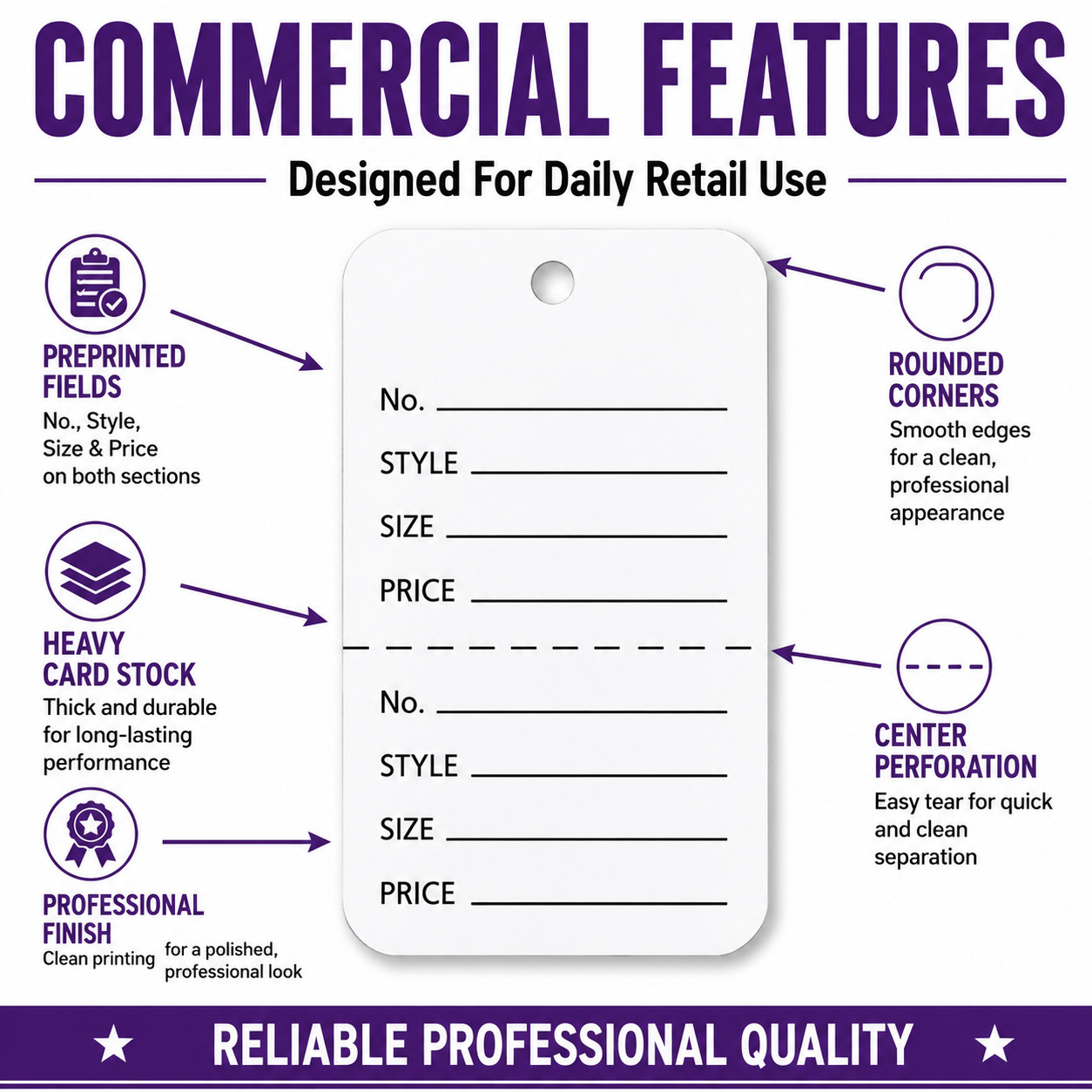 Large White Perforated Coupon Price Tags 1-3/4″ x 2-7/8″ 1000-10000