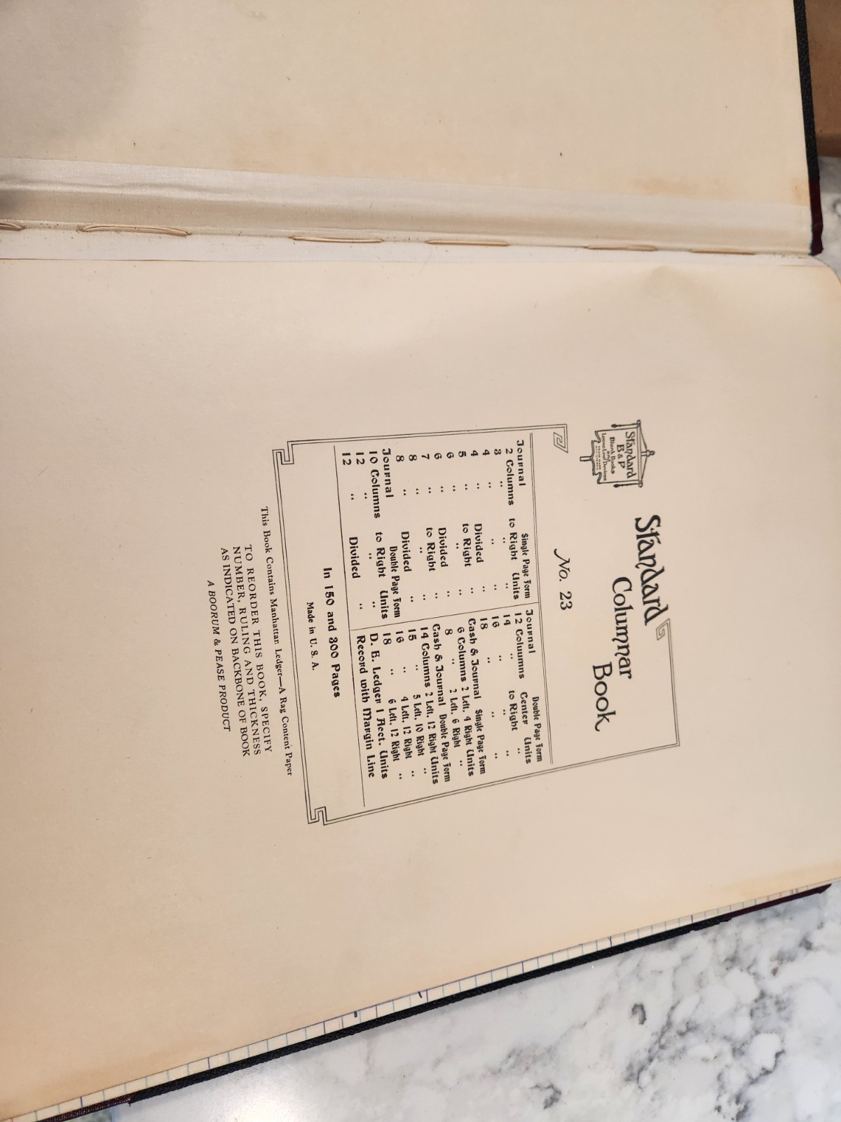 Vintage Boorum & Pease Record Rule Account Book Size 11”x14” 23-150 16-R