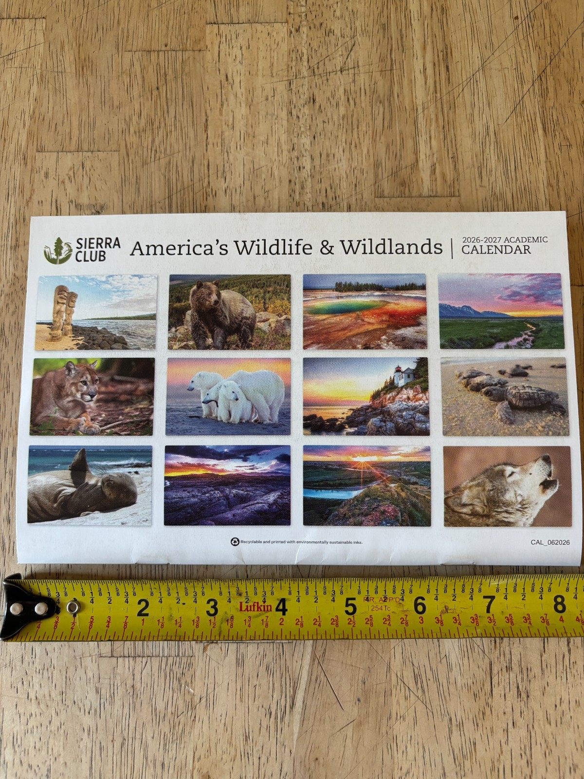 Sierra Club – Wildlife & Wetlands -2026-2027 Small ACADEMIC Calendar – 12 Months