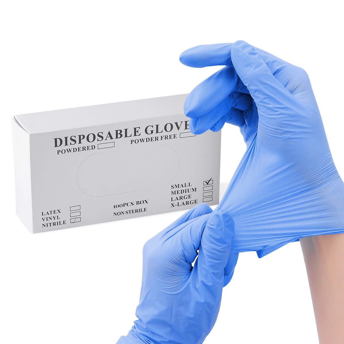4 Mil Medical Grade Blue Nitrile Exam Latex Free Gloves S/M/L/XL
