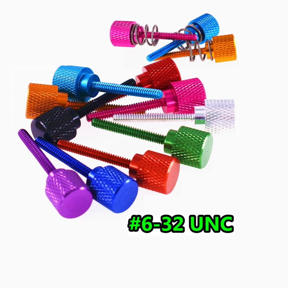 6#-32 UNC Anodised Aluminium Knurled Thumb Screws Hand Grip Knob BoltsThumbscrew