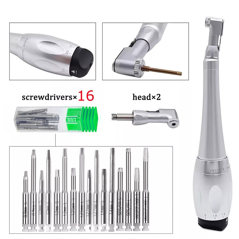 1BOX Dental Torque Driver Torque Wrench Handpiece Universal Dental 16 Drivers