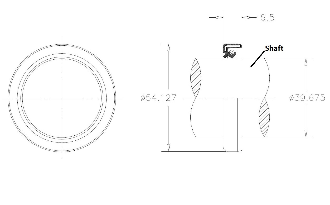 40HP Rotary Cutter Gearbox Output Seal, part number 060061 05-005