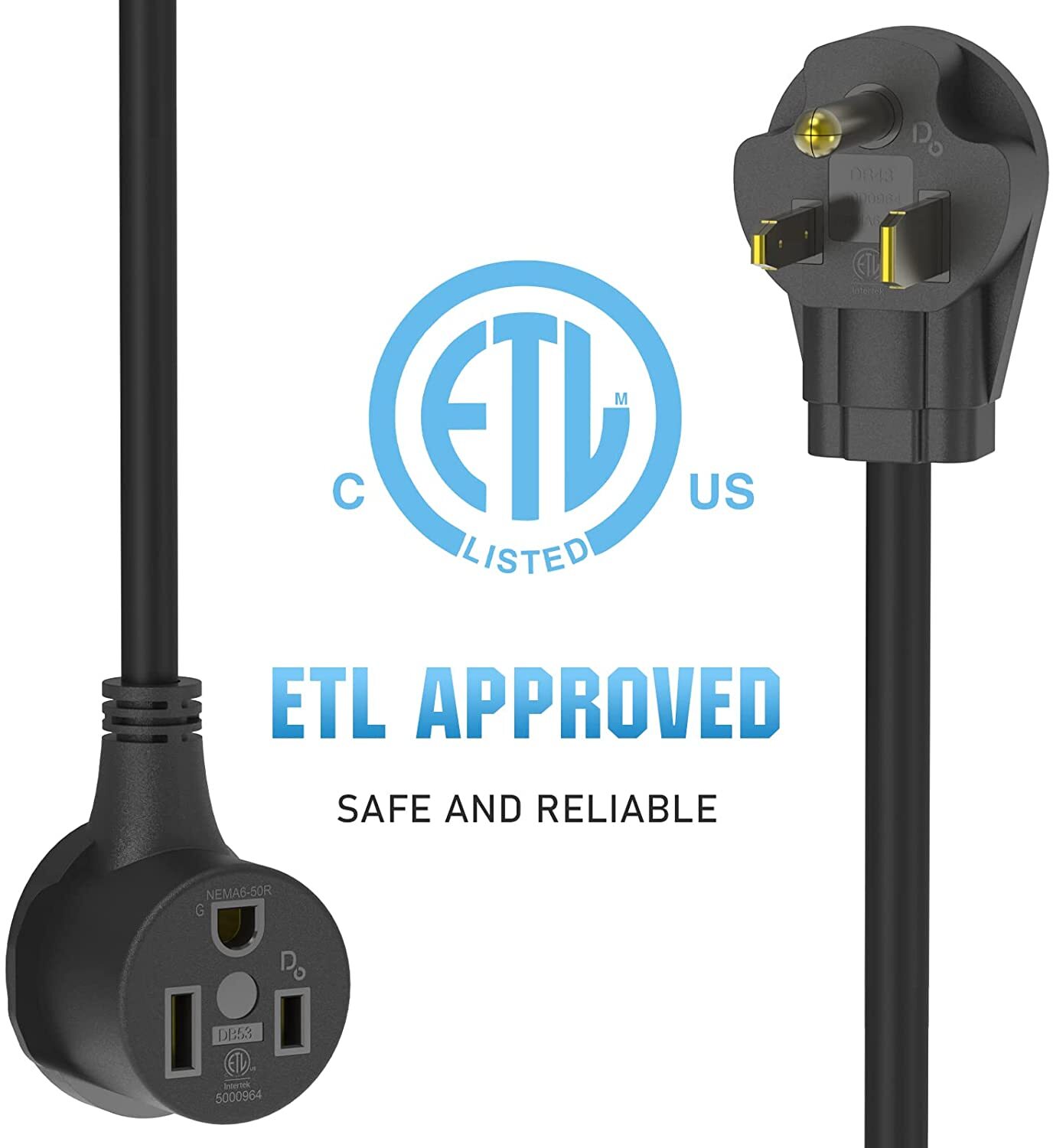YESWELDER 20ft 12AWG 250V Welder Extension Cord 15Amp NEMA 6-50 ETL Approved