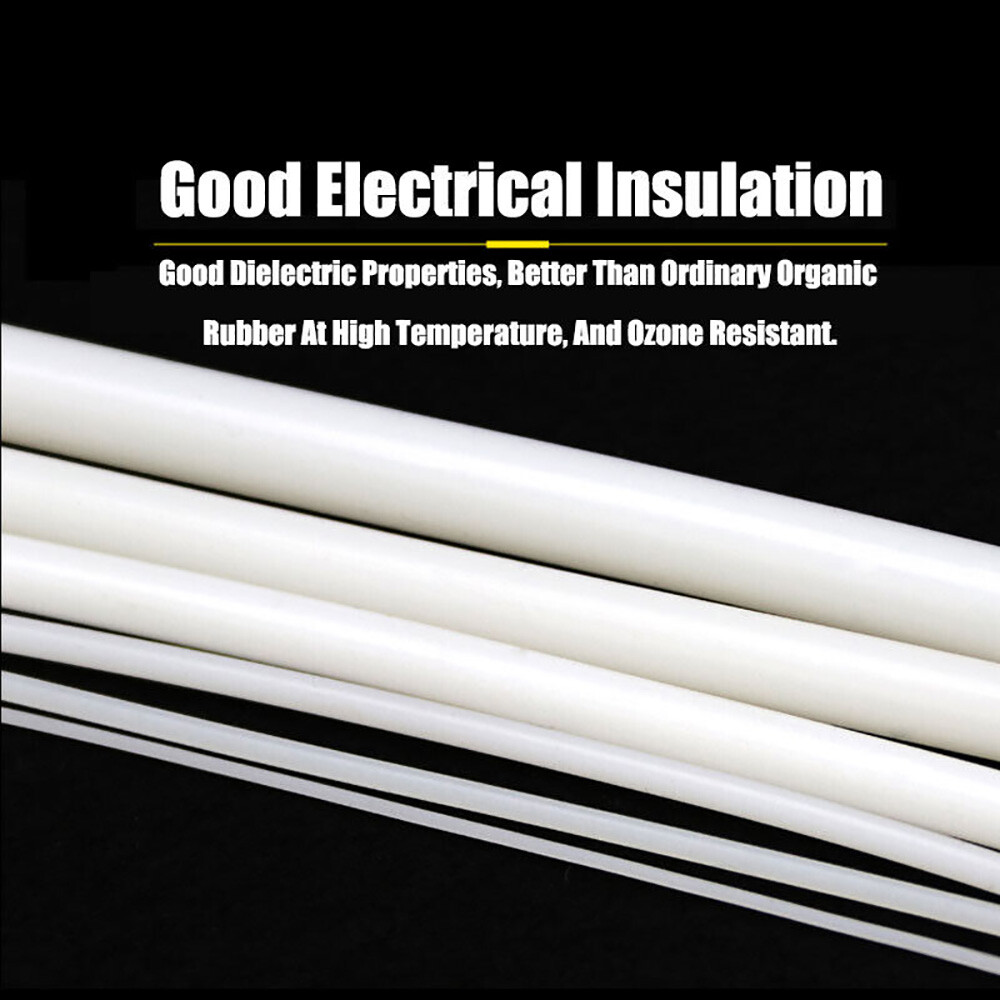 Solid Silicone Cord Bar Strip Dia 1mm-25mm White Rubber Seal Insulation Door