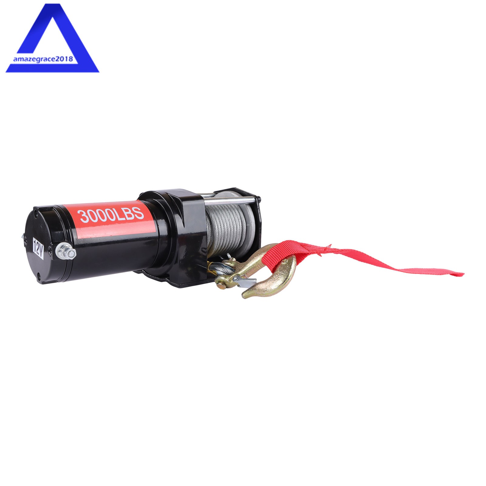 12VDC 3000LBS 1.3HP Electric Winch 32ft Synthetic Rope 2.5m Wired Remote IP55