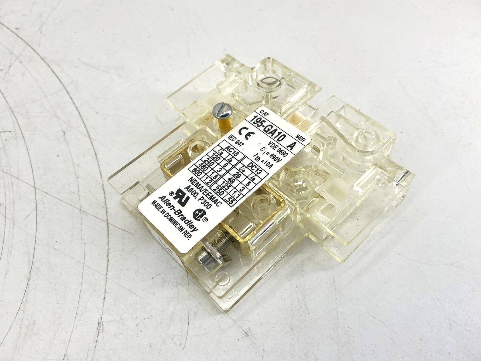 Lot of 2 New Allen Bradley 195-GA10 Ser A Auxiliary Switch Contact 10A 600VAC