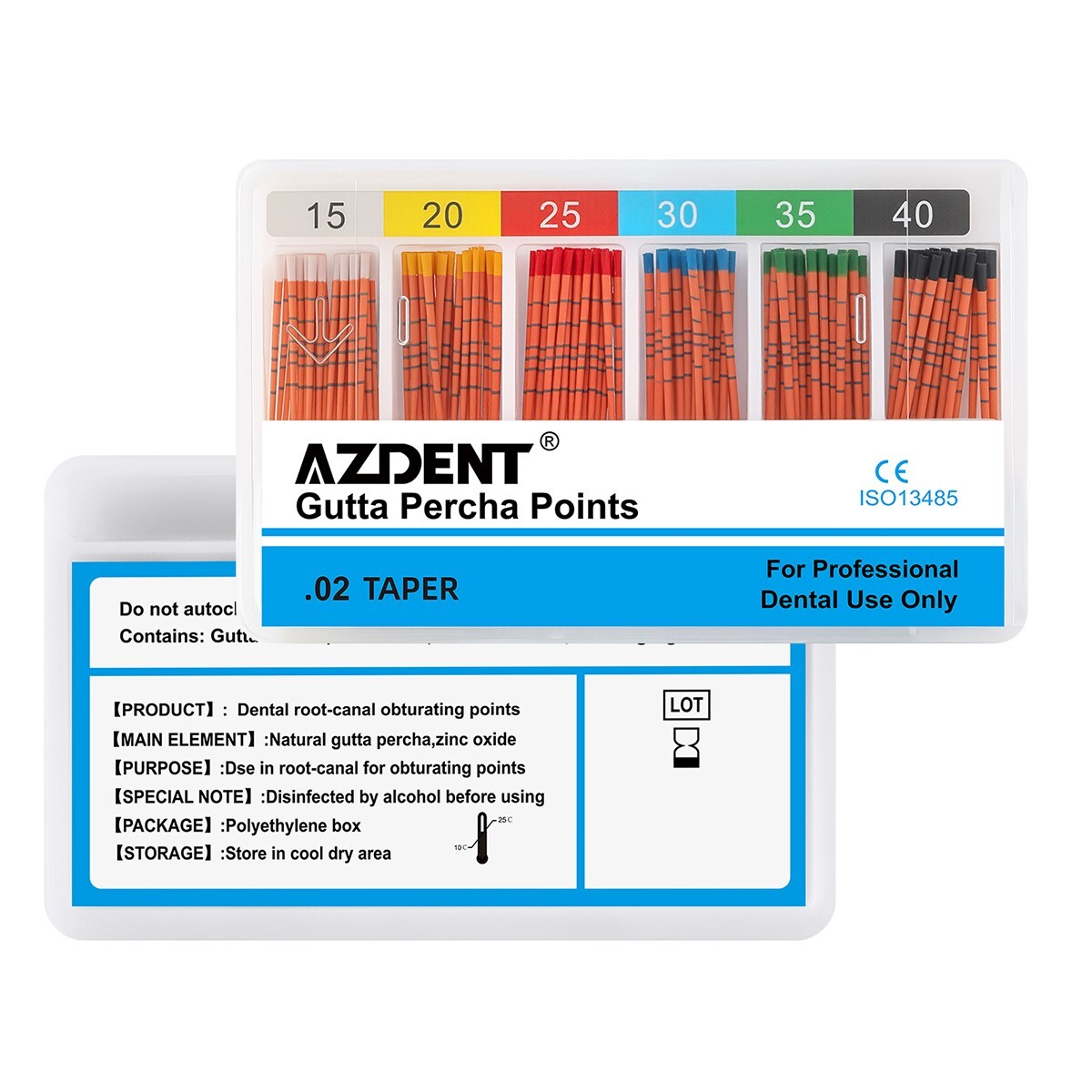 AZ Dental Absorbent Paper Points/Gutta Percha Points w/Scale Obturating Tips Bar