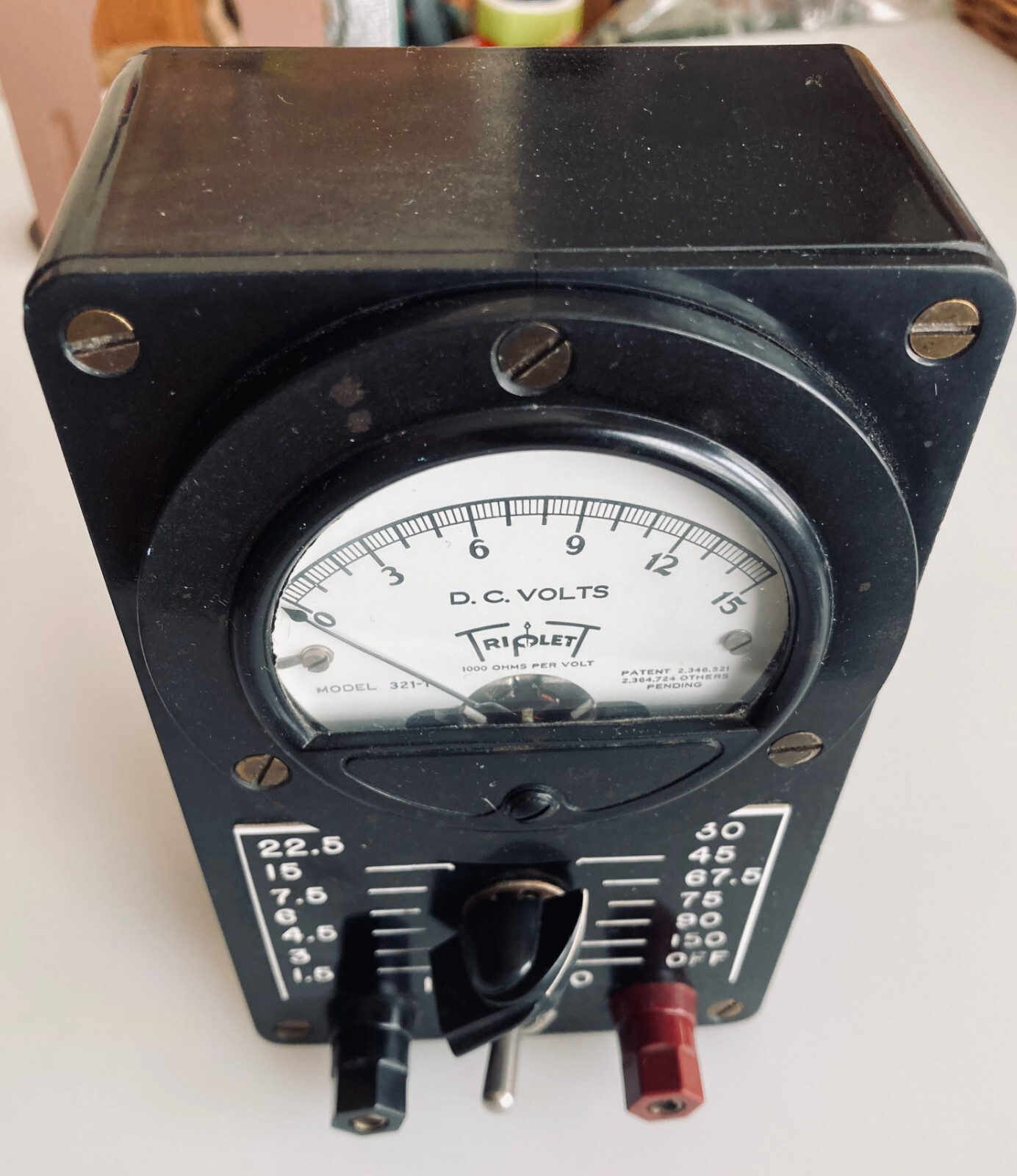 Triplett 321-T 0-15 VDC used as a 10-100 mA Test Meter – Vintage – Not Tested