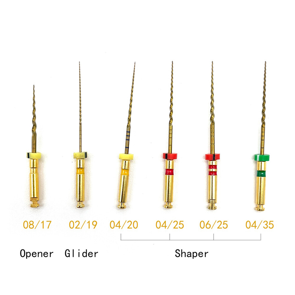 21/25/28/31MM Gold Endodontic Rotary Taper Files NITI Dental Root Canal Files