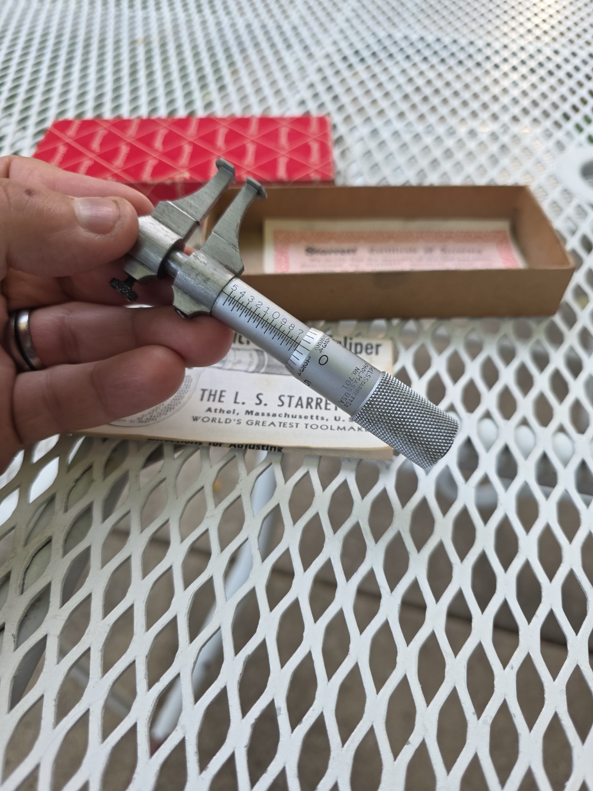 Starrett 701A Inside Groove Micrometer 0.500-1.500 in Box Very Nice Condition