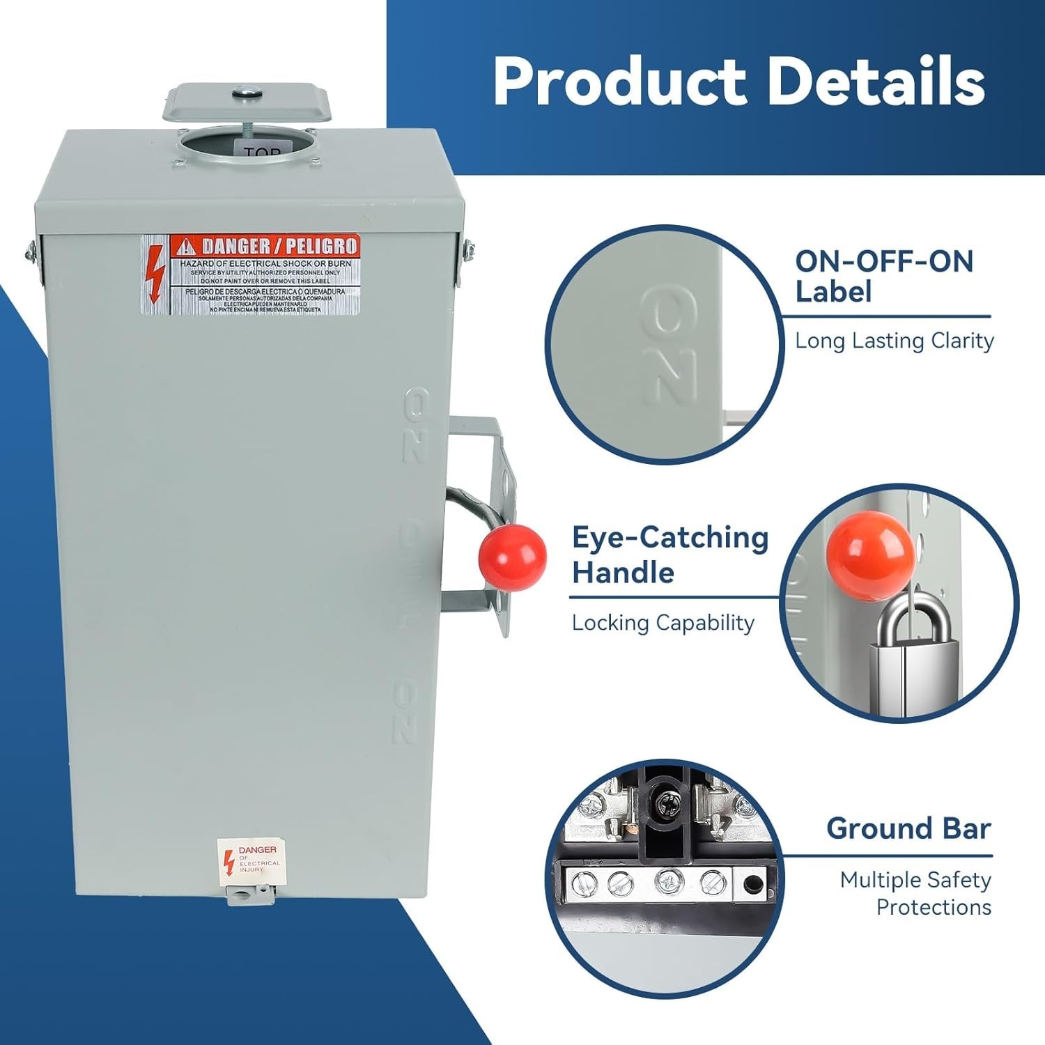 Manual Transfer Switch for 24000W Generators, NEMA 3R Rated for Indoor/Outdoor