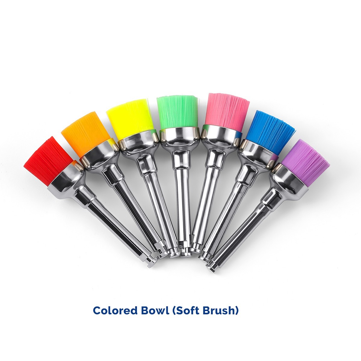 100pcs Dental Nylon Colored Soft Bowl Polishing Flat Tapere Prophy Brushes Latch