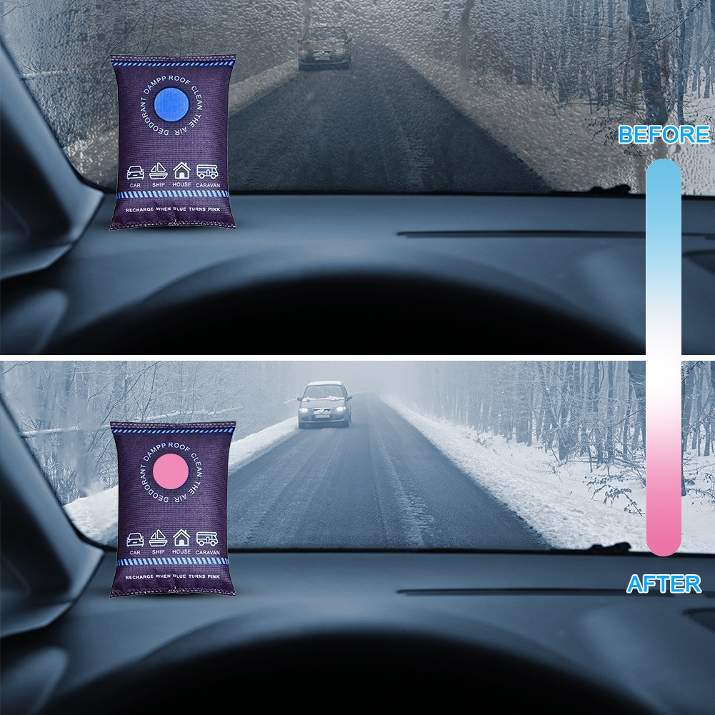 Reusable Silica Gel Car Dehumidifier Bags Windshield & Interior Moisture Control