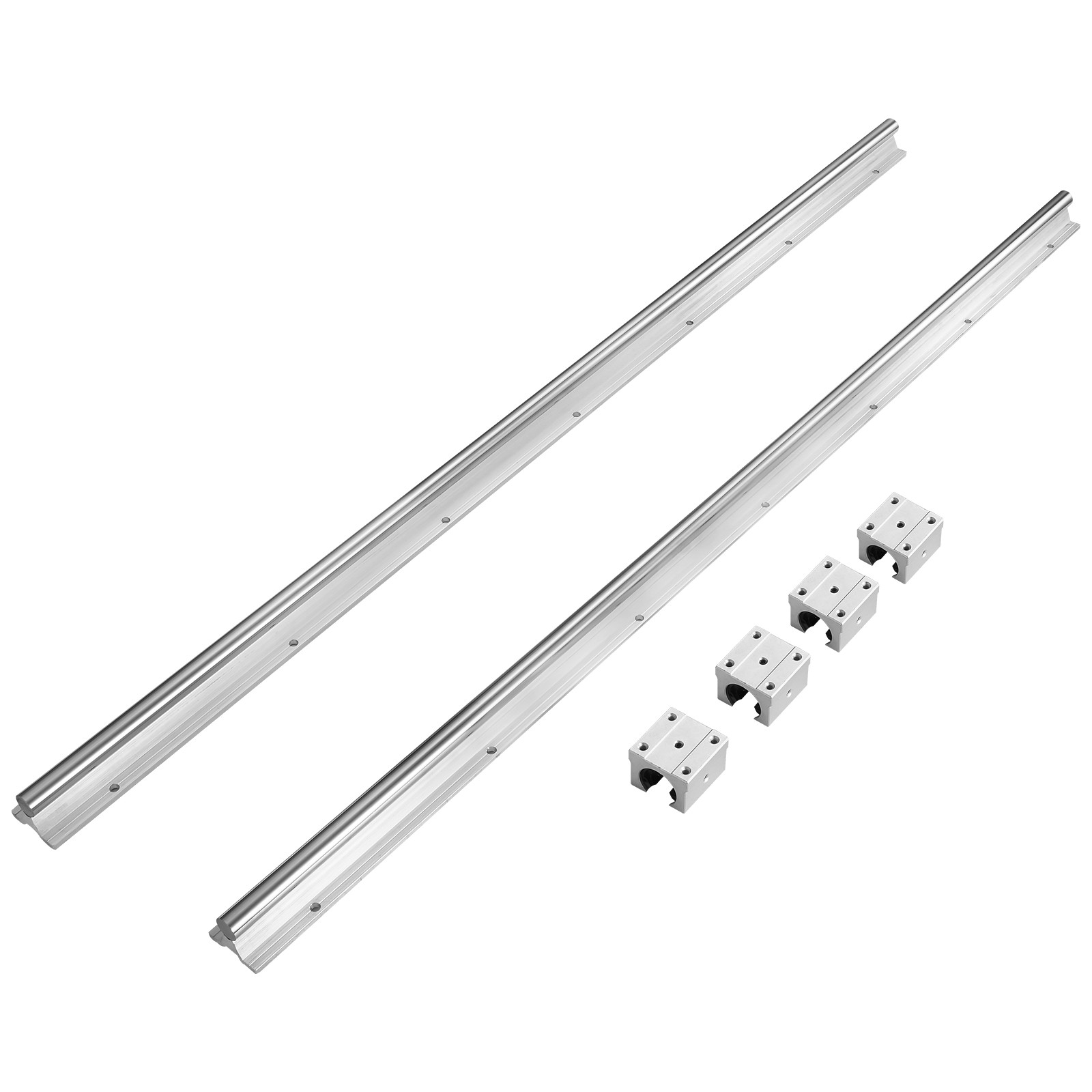 VEVOR 2PCS SBR16 1000mm Linear Guide Rail Slide Rail 4 PCS SBR16UU Bearing Block