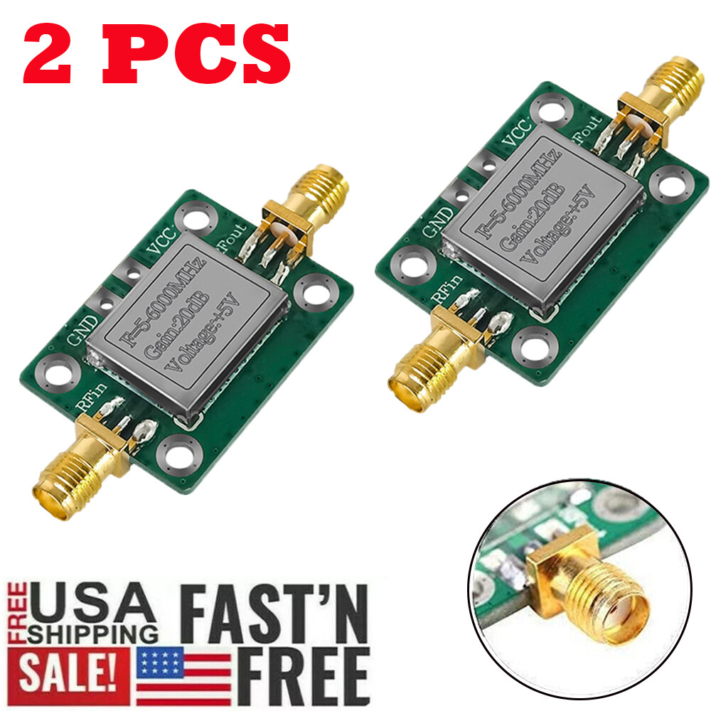 2X 20dB 5M~6GHz RF Broadband Signal Amplifier Board Gain Power Amplifier Module