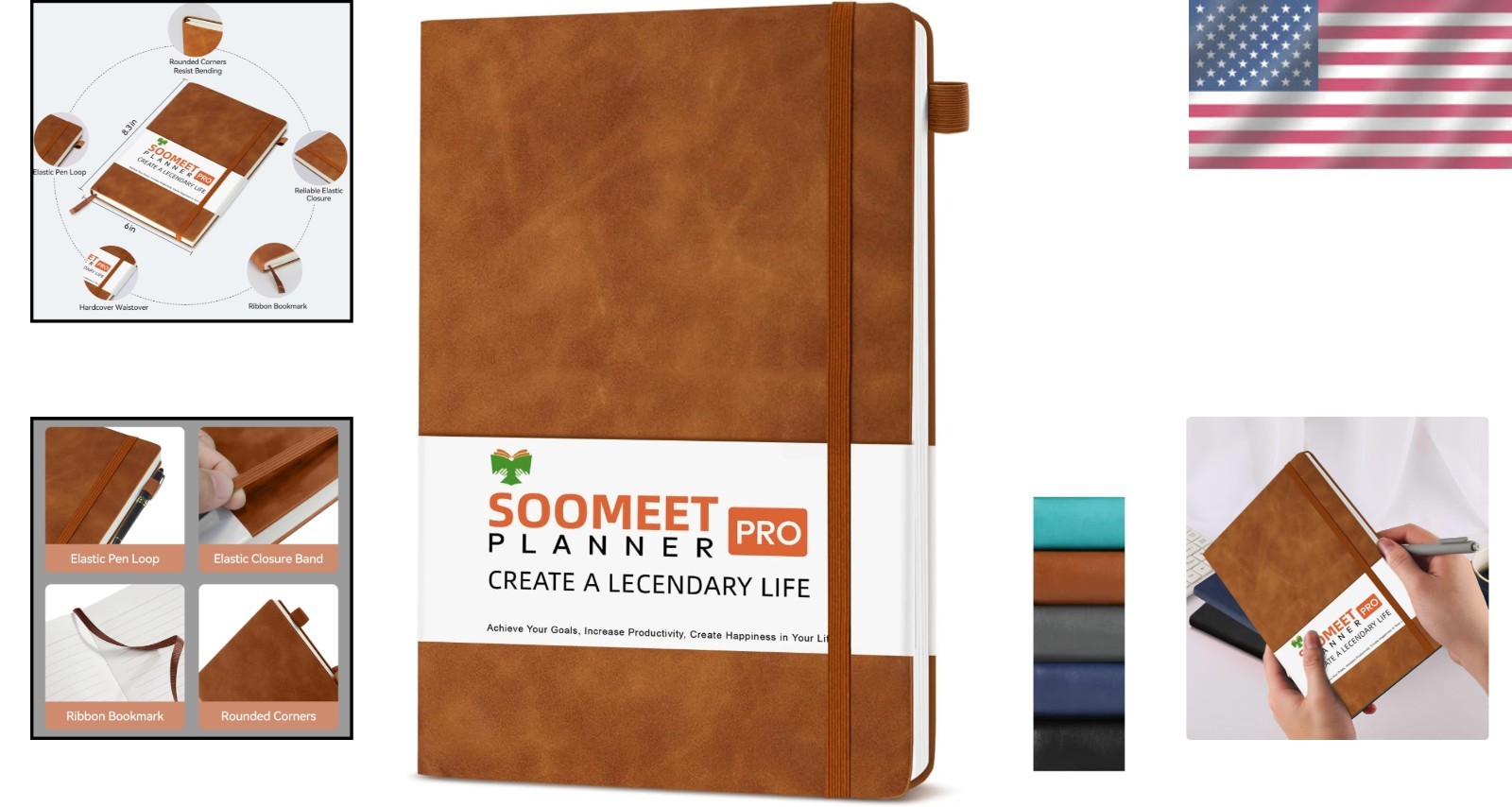 200-Page Leather Notebook – College Ruled A5 Journal for Everyday Use