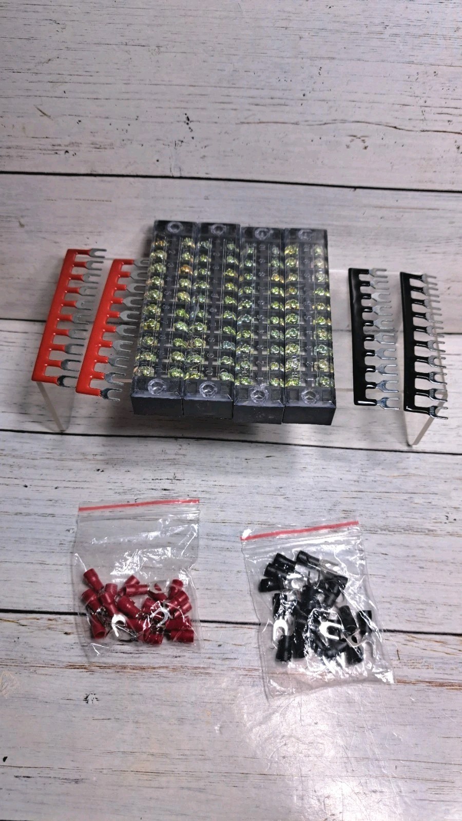 4 Pcs Dual Row Terminal Block, 600V 15A 10 Positions Screw Terminal Block…