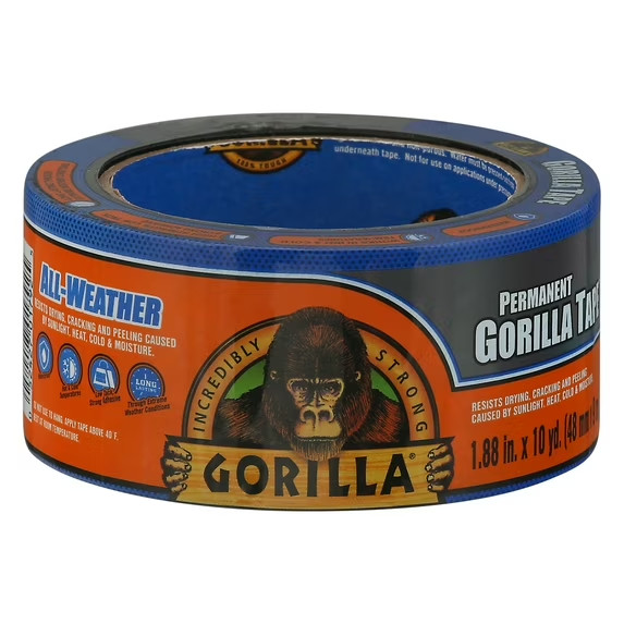 Gorilla All weather Permanent Black Tape 1.88 In X 10 yd # 114459, New Sealed