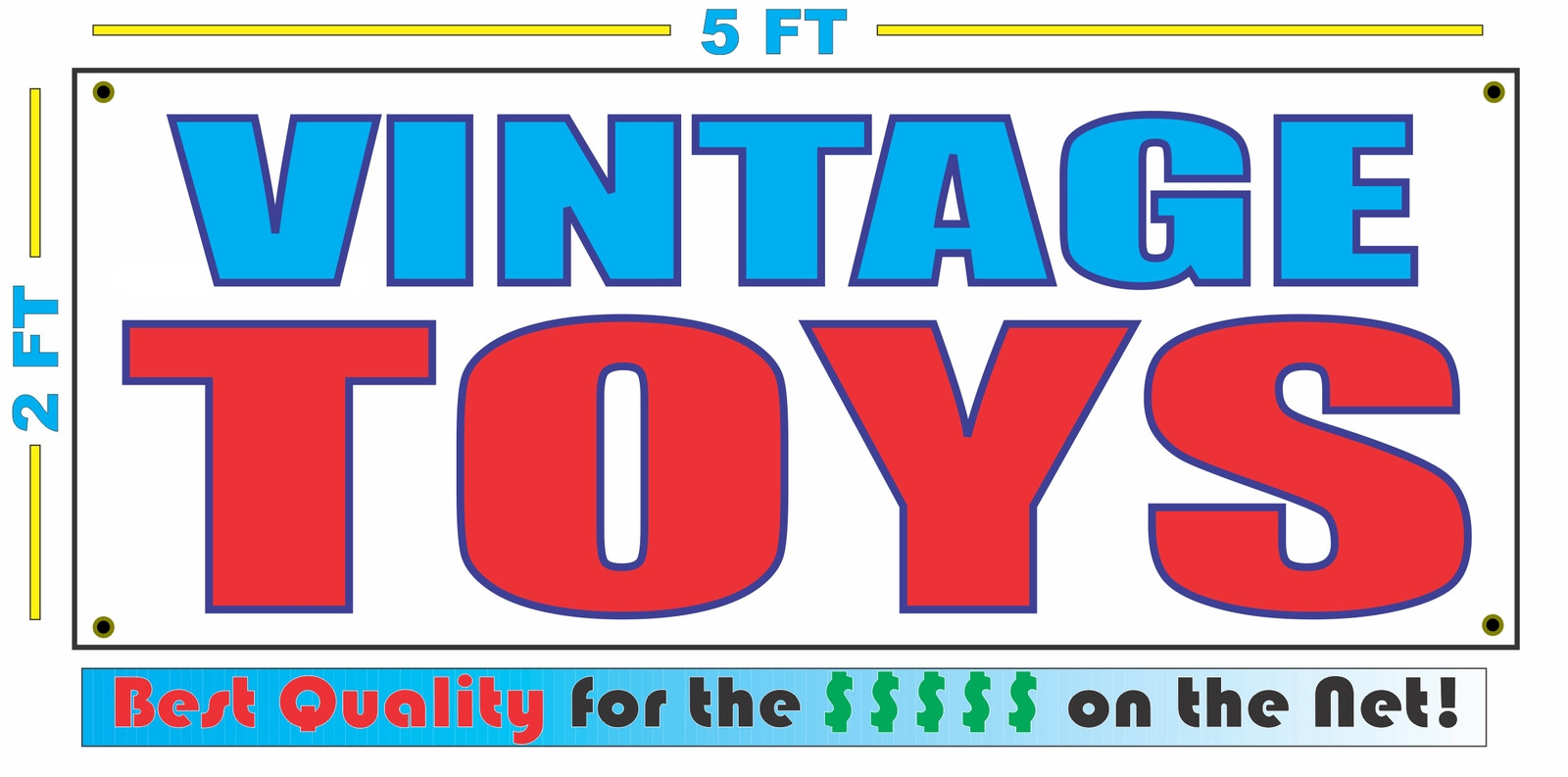VINTAGE TOYS Full Color Banner Sign NEW for Resale or Comic Shop