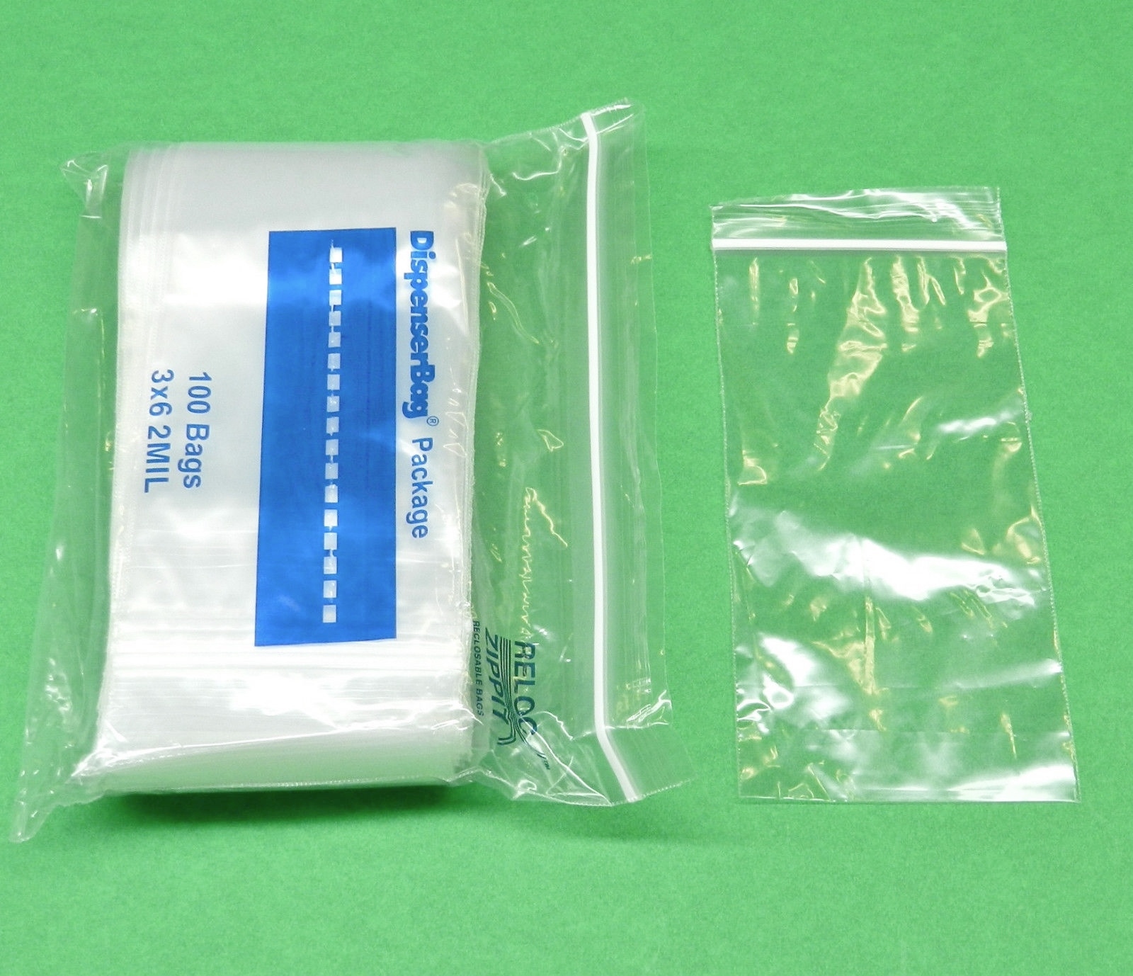 3×6 Reloc Zippit Bags 1000 Reclosable Clear 2mil Poly Bag 3″ x 6″ 1,000 pcs