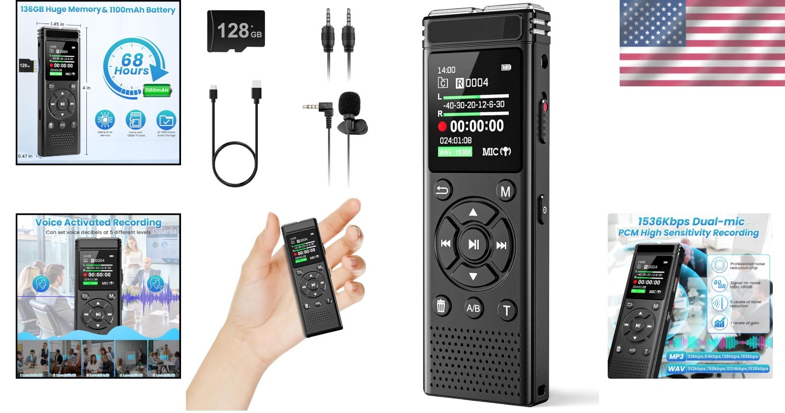 User-Friendly Voice Recorder with Long Battery Life