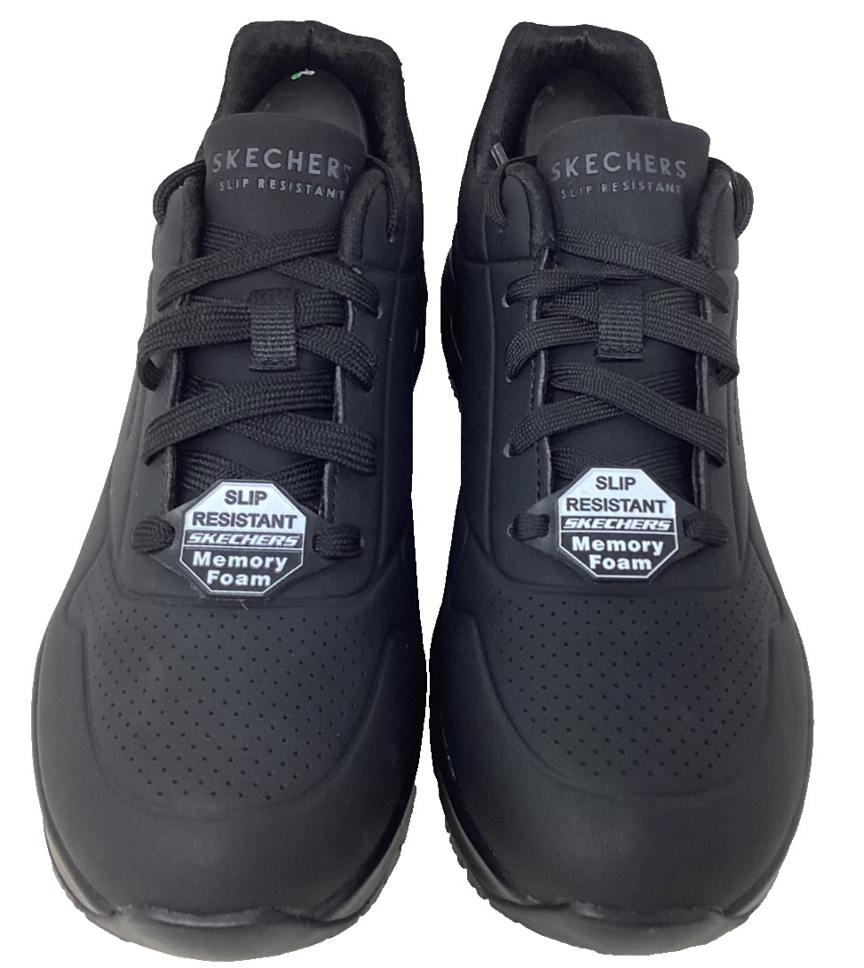 Skechers Women’s Work Relaxed Fit Uno SR Lace Up Shoes Black Size:9 122ST
