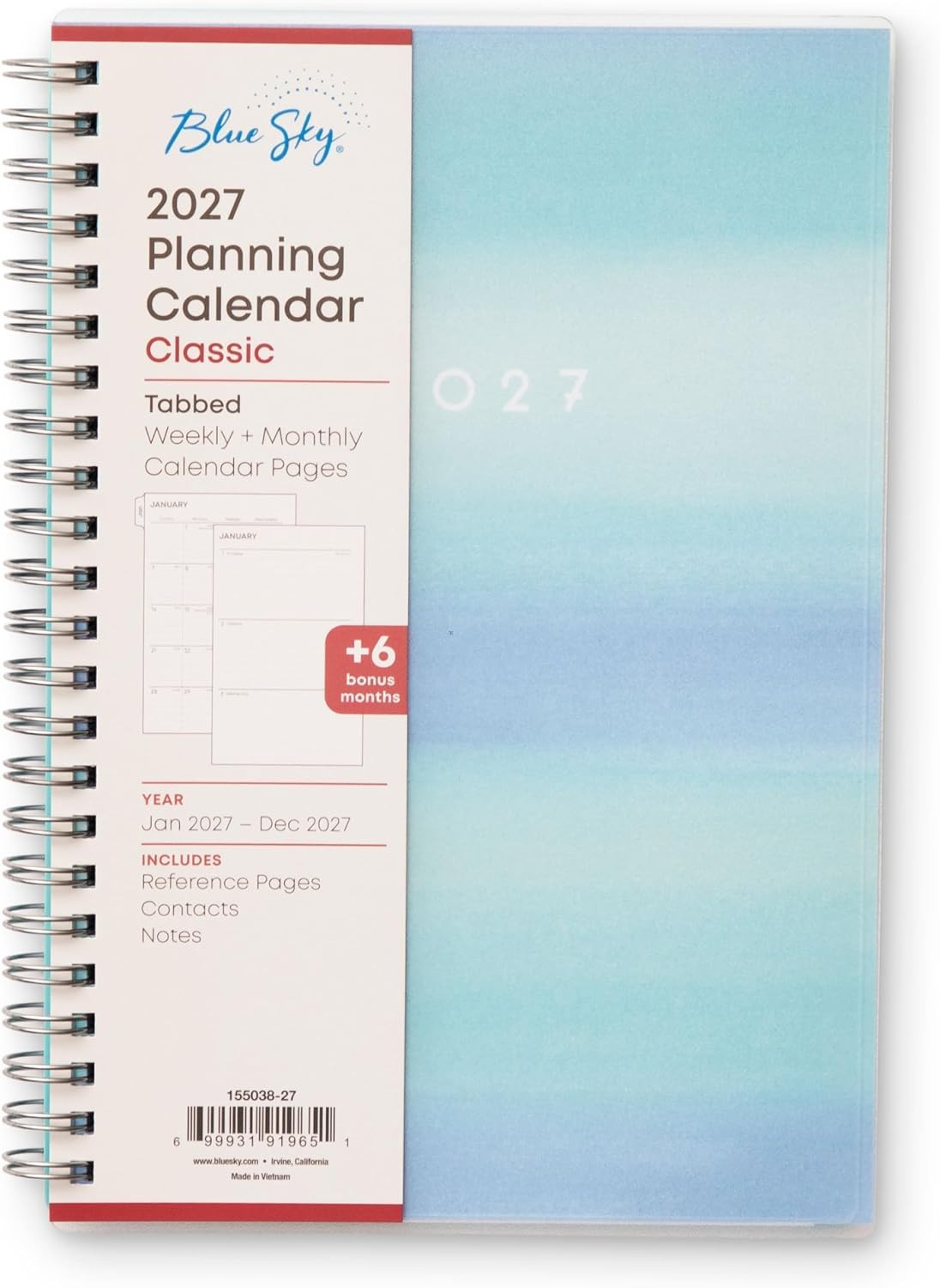2027 Weekly and Monthly Planner Calendar, January 2027 – December 2027, 5″ X 8″,