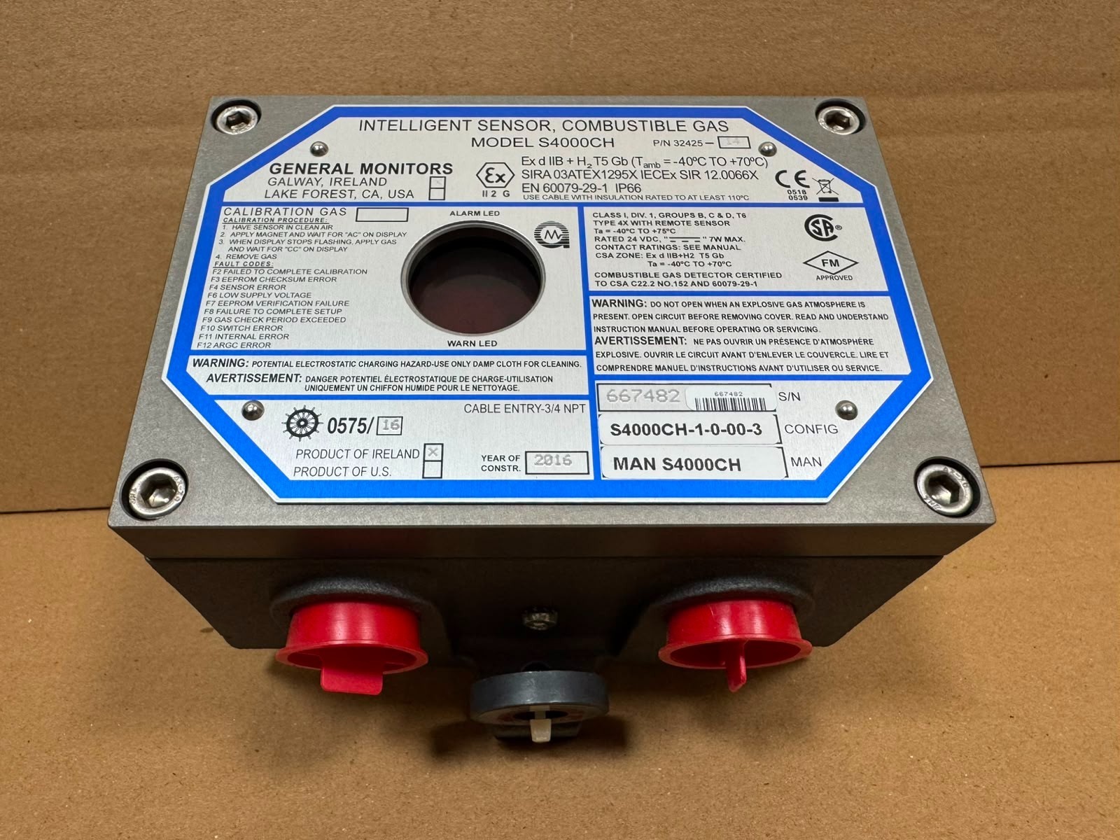 General Monitors / Intelligent Sensor, Combustible Gas / S4000CH / 32425-14