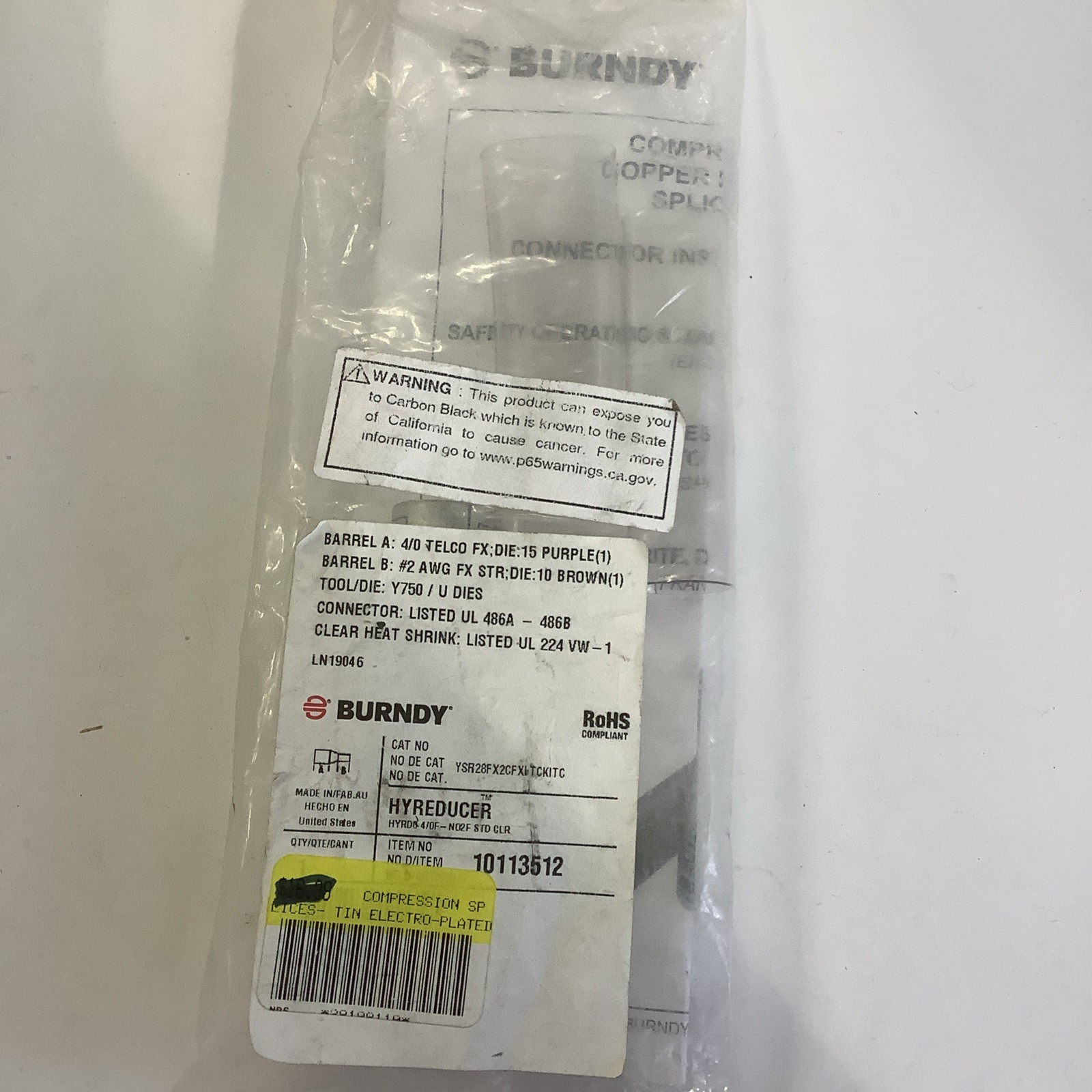 Burndy Hyreducer kit Die:15 purple to Die:10 brown Item No: 10113512