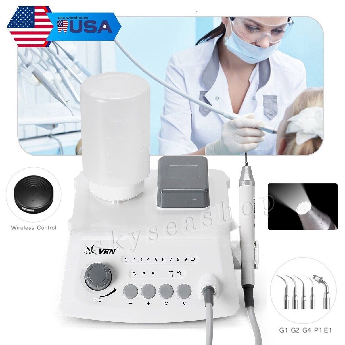 LED Dental Ultrasonic Piezo Scaler Detachable Handpiece Bottle Fit EMS Cavitron