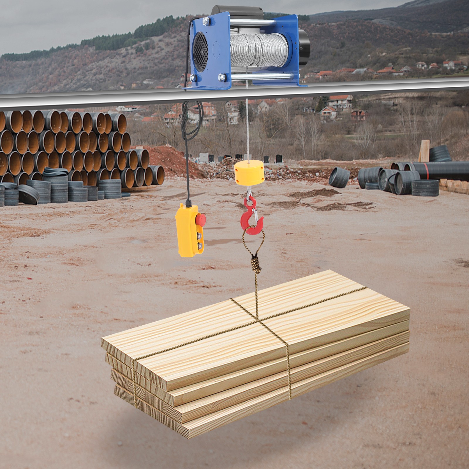 Electric Hoist With Wired Control Electric Hoist With Long Steel Wire Rope