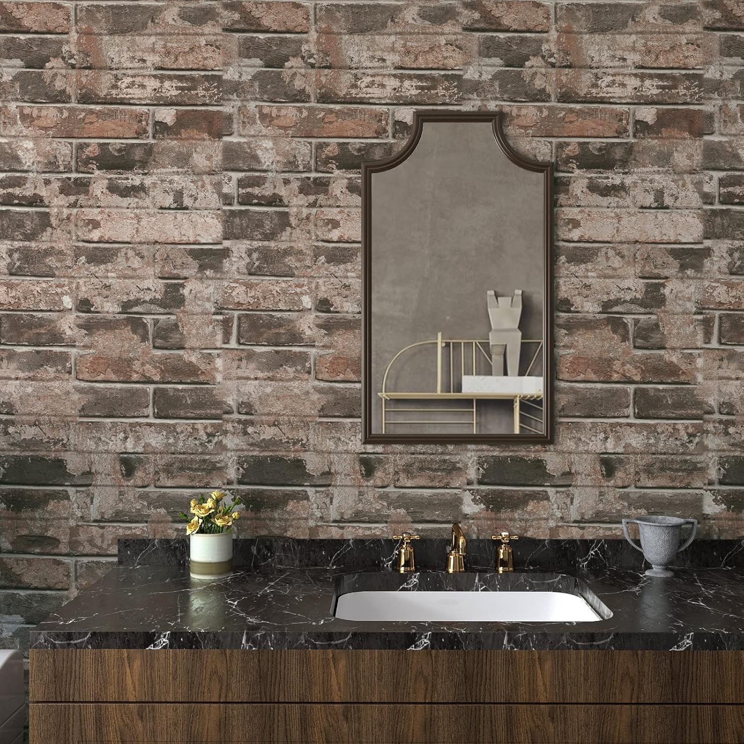 VaryPaper Vintage Brown Brick 15.7''x78.7'',