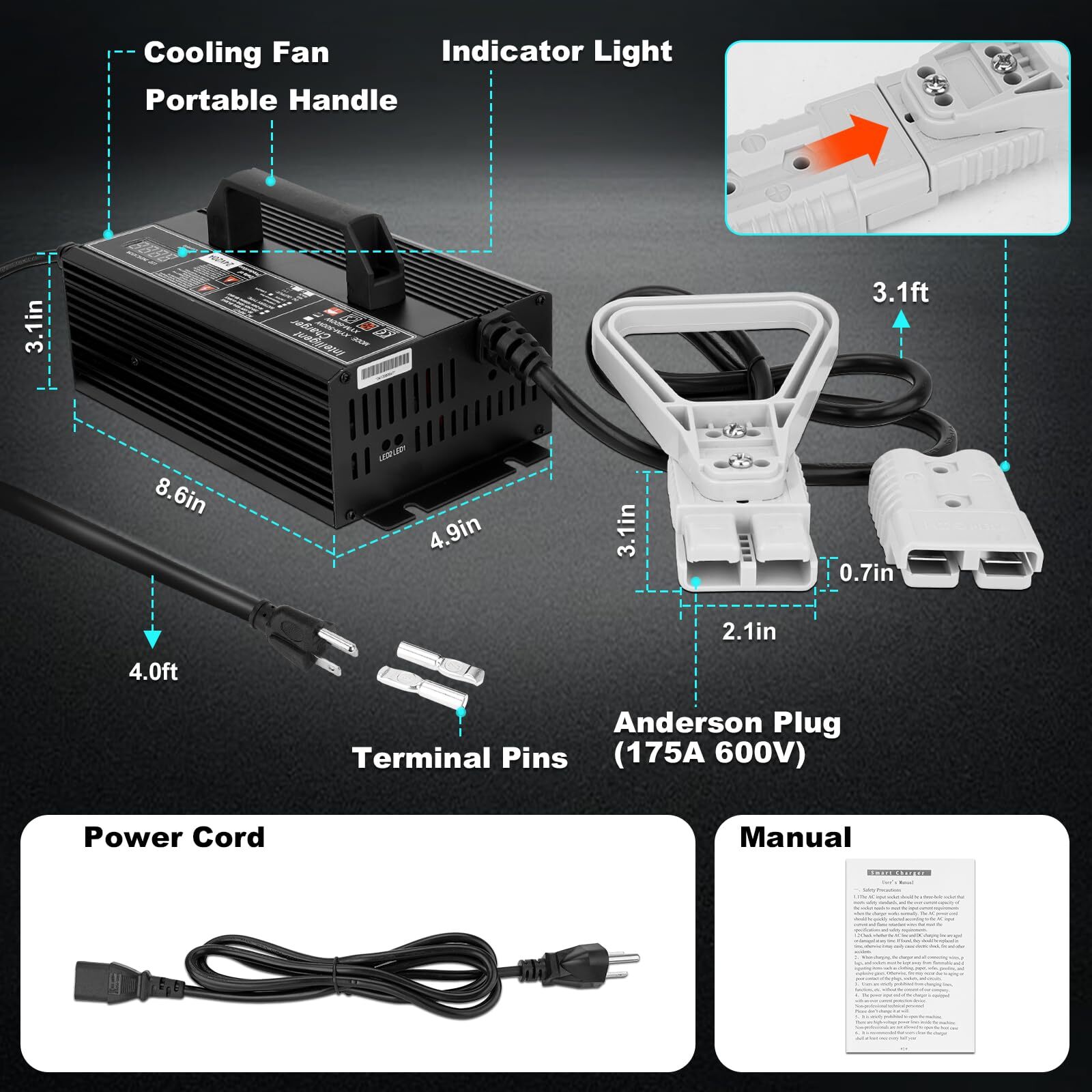 24V 20A Forklift Battery Charger Fully-Auto Charger Lead Acid Battery Charger