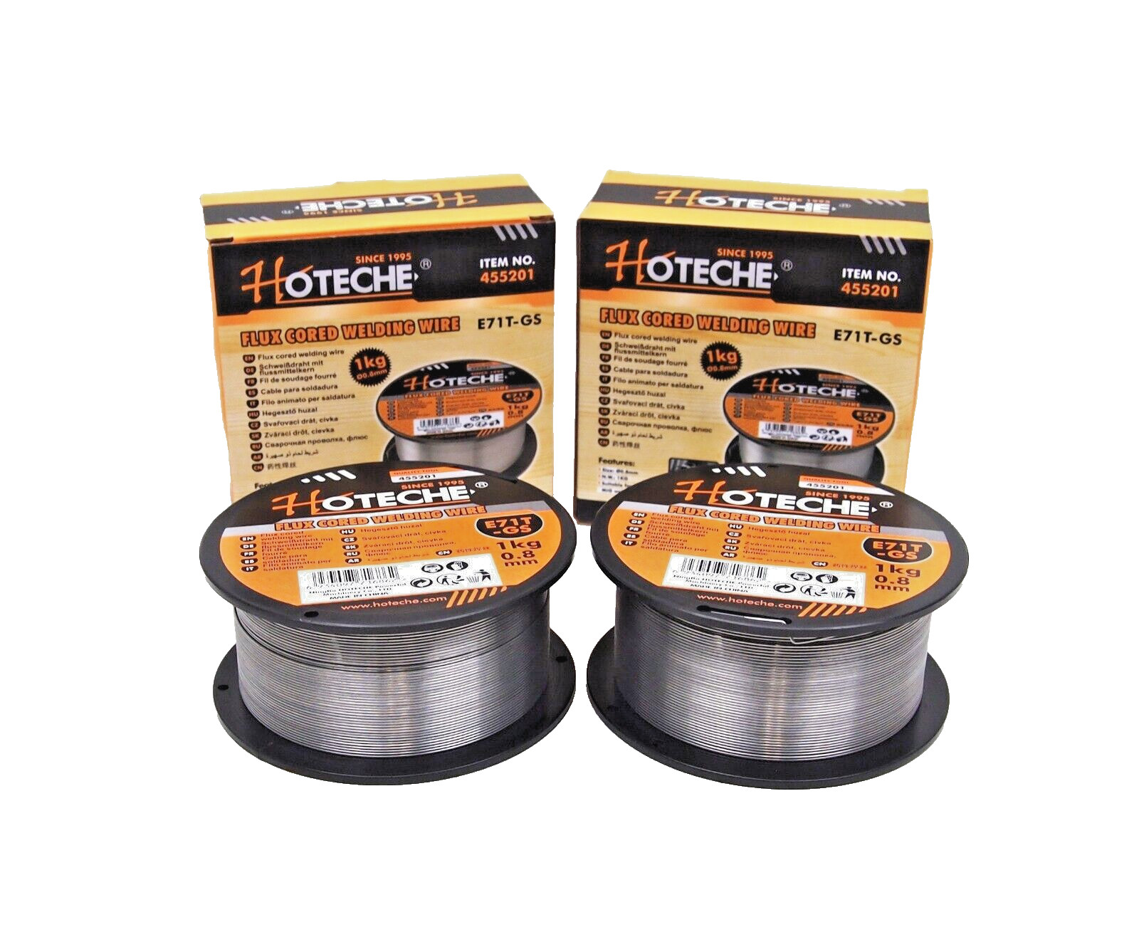 Lot of (2) E71T-GS 0.030 in. 0.8mm Flux Core Welding Wire 2.2 lb Roll 455201