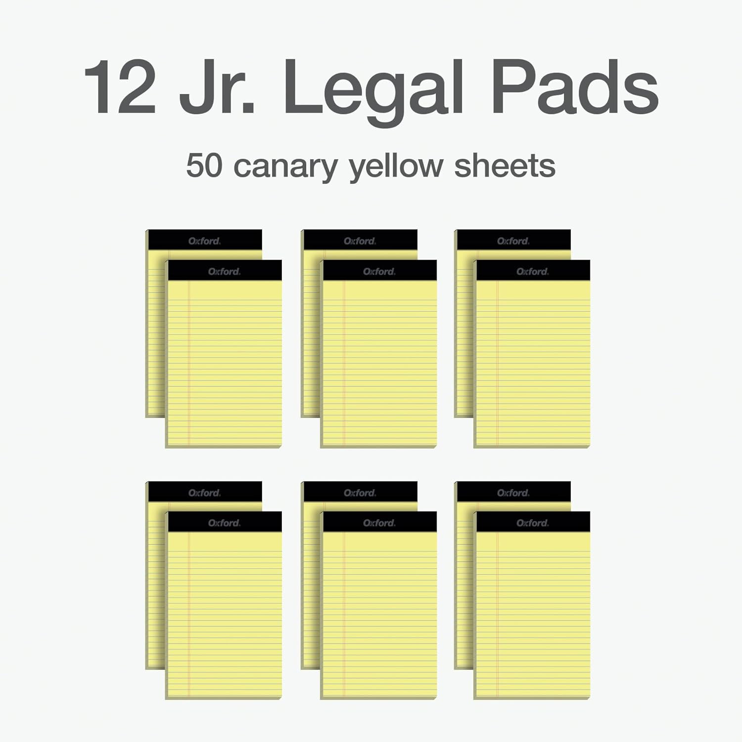 5 X 8 Legal Pads, 12 Pack, Narrow Ruled, Yellow Paper, 50 Sheets per Writing Pad