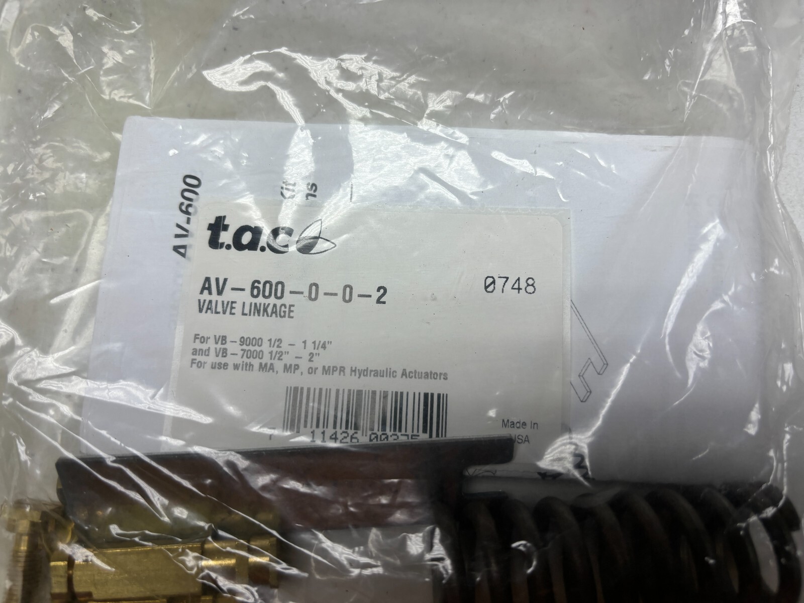 TAC AV-600-0-0-2 VALVE LINKAGE KIT