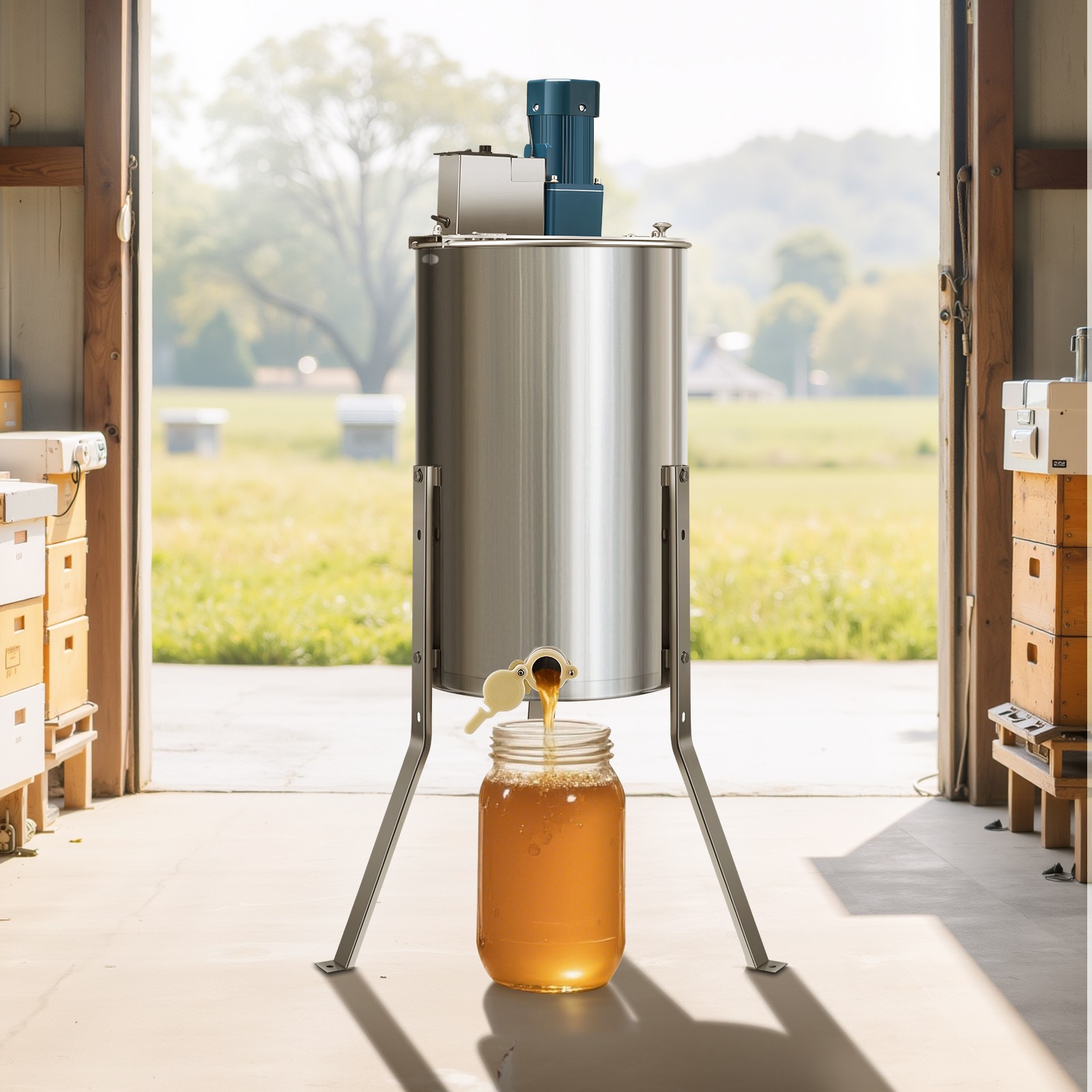 VEVOR Electric Honey Extractor 3 Frame Beekeeping Honeycomb Stainless Steel