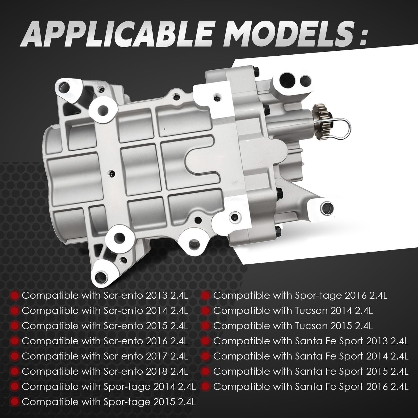 Nakkaa 233002G400 Oil Pump Compatible with Spor-tage Sor-ento 13-18 23300-2G4…