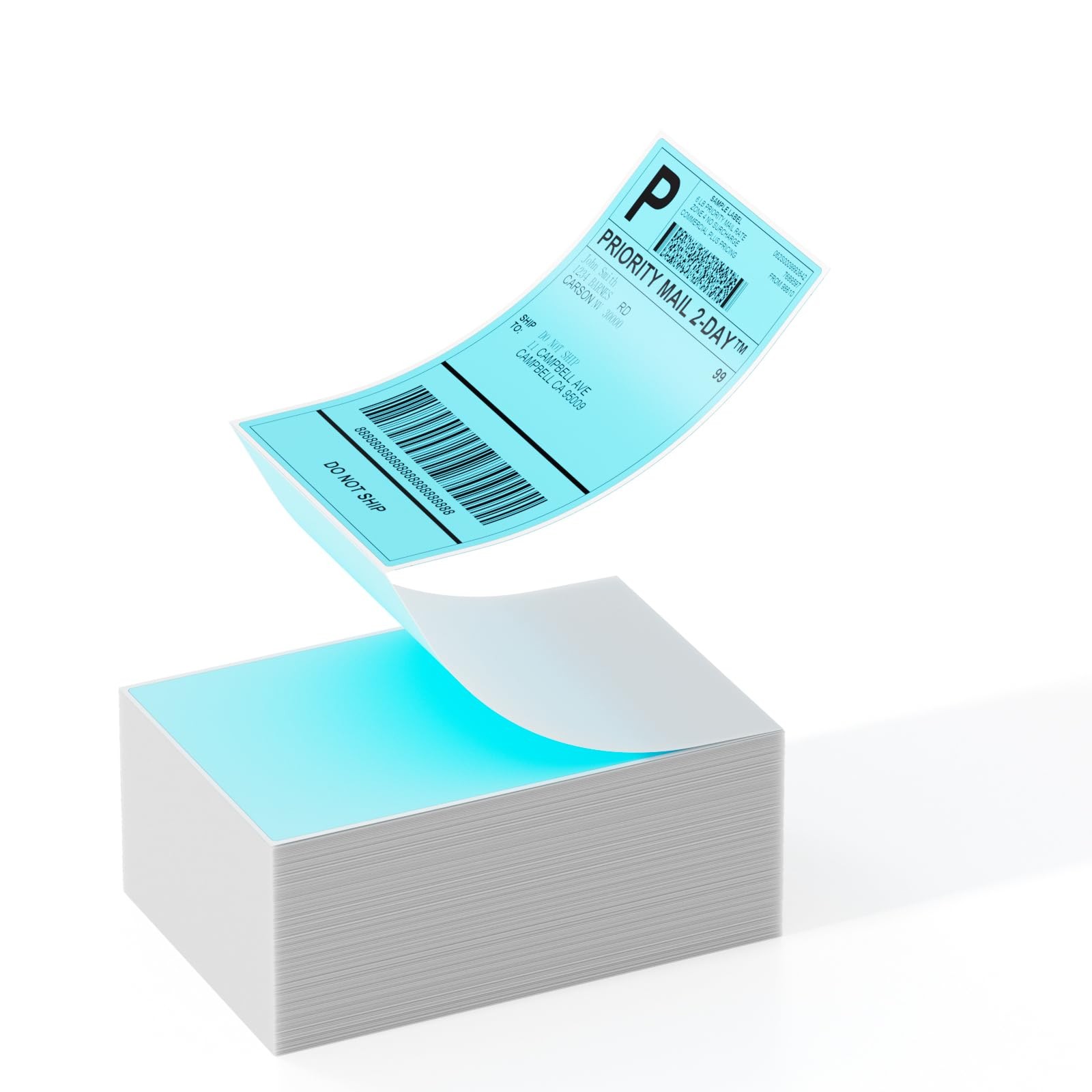Thermal Label Printer , 4″x 6″ 500-Fanfold Blue Stickers for Polono, Phomemo …