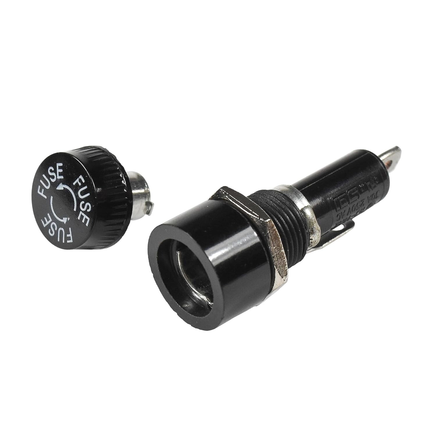 2-Pack Screw Cap Panel Mount Fuse Holder for 6x30mm Fuses 30A 250V AC, R3-14A2