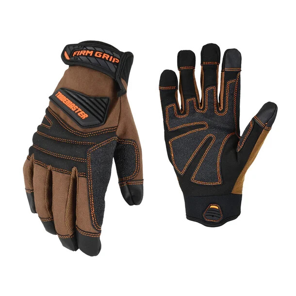 Firm Grip Trademaster Padded Knuckles & Touchscreen Tan Duck Canvas Work Gloves
