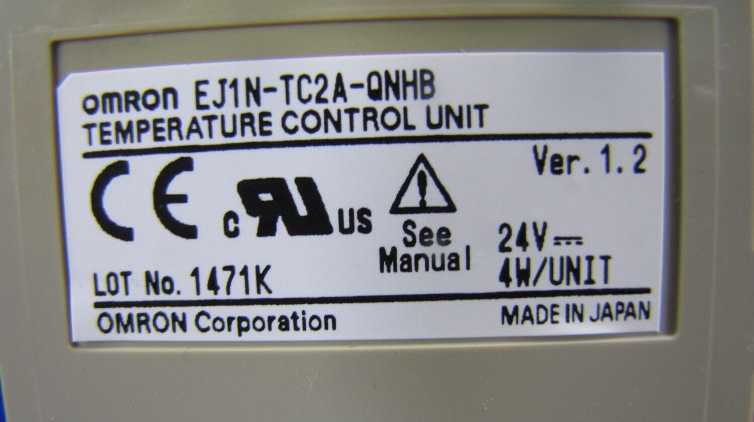 Omron EJ1N-TC2A-QNHB Temperature Control Unit 24v