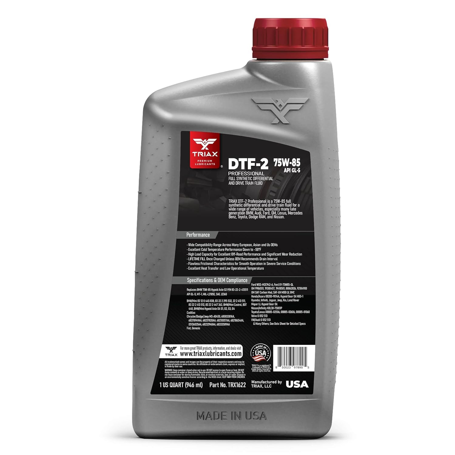 DTF-2 Professional 75W-85 GL-5 Full Synthetic Differential & Drivetrain Fluid |