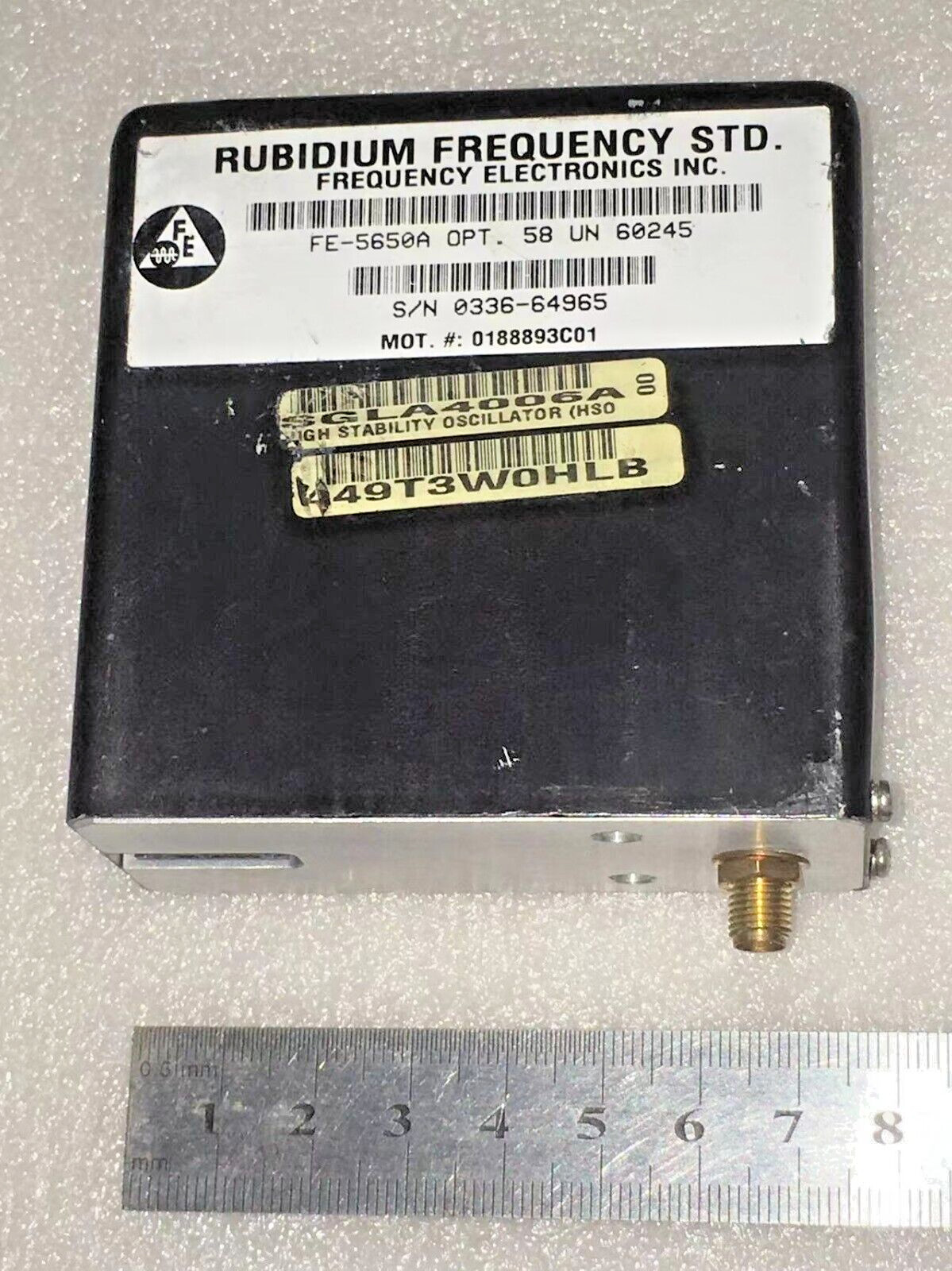 FE-5650A Rubidium Oscillator output 10MHz sinewave +15V +5V