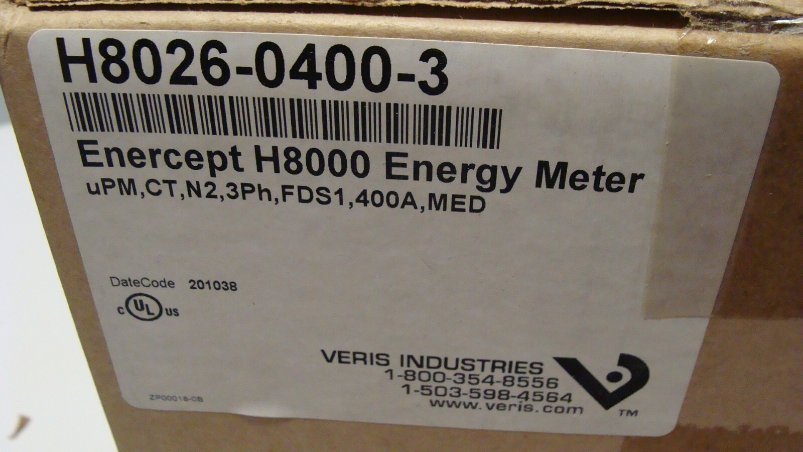 Veris H8026-0400-3 Enercept H8000 Energy Meter Metering Transducer, 400A